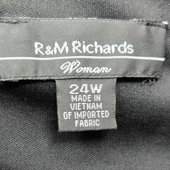 R&M Richards Floral Cap Sleeve Ruched Midi Dress Size 24W - Picture 3 of 4